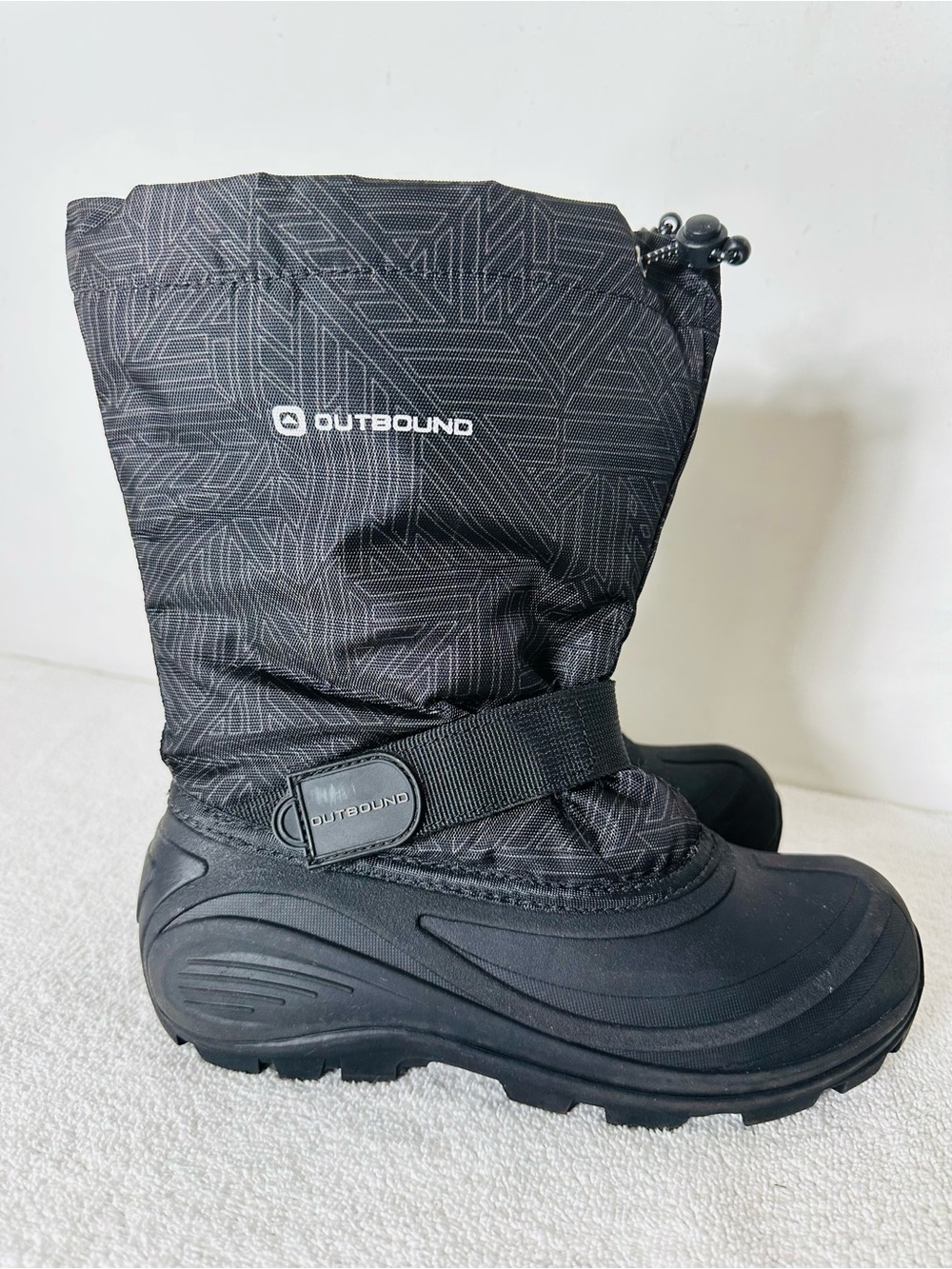 Outbound Black Grey  Geo Insulated Waterproof Nylon Rubber Snow Boots 5